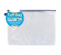 Tuff Bag - Assorted Colours - Zip Closure Storage Pouches for Pens, Pencils, Stationery & Documents - Durable School & Office Organiser (A4+)