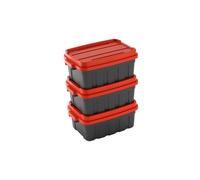 Tuff Box 37L Storage Boxes with Lid Set of 3 - Black