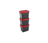 Tuff Box 68L Storage Boxes with Lid Set of 3 - Black