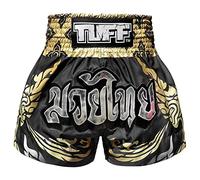 Tuff Boxing Sport Muay Thai Shorts Trunks Kick Martial Arts Training Gym Clothing, Tuf-ms631-blk, Large