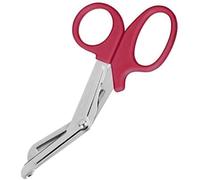 Tuff Cut Scissors Tough Shears First Aid Nurse Paramedic Emergency EMT for Nurses, Doctors, Firefighters, Paramedics (Red, Small 5.5'')