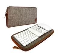 Tuff-Luv Herringbone Tweed Travel Case for Apple accessories Magic Keyboard 1 & 2 / Mouse 1 & 2 / Trackpad 1 & 2 - Brown