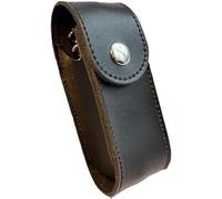 TUFF LUV Leather Belt Pouch Compatible With Victorinox 5-8 Layer Black | Fits Huntsman, Climber, Hiker, Camper, Swiss Champ, Beltclip, Snap closure, Reinforced stitching