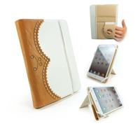 Tuff-Luv Leather Embrace Plus Case Cover and Stand with Sleep Function for Apple iPad Mini - Brogue White