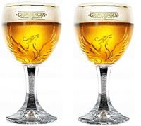 TUFF LUV Official Nucleated Grimbergen Belgian Beer Chalice/Glass 33CL [Set of 2]