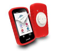 TUFF LUV Silicone Case Cover With Screen Protector Compatible With Garmin Edge 1030 & Plus - Red