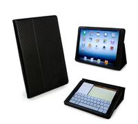 Tuff-Luv Type View Colour block Essentials Case Cover with Screen Protector for iPad Air - Carbon Fibre Black