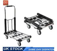 TUFFMATE Flatbed Trolley Foldable 150 Kg Capacity Black Silver Folding Aluminium Hand Truck