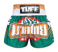 TUFF Muay Thai Boxing Shorts "Red Japanese Koi Fish", Green, Large