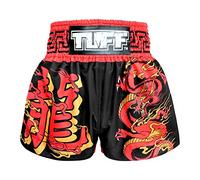 TUFF Muay Thai Shorts Boxing Trunks (TUF-MS622-BLK, L)