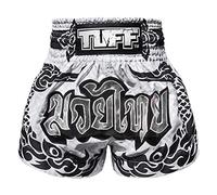 TUFF Muay Thai Shorts Boxing Trunks (TUF-MS631-WHT, XL)