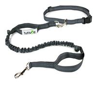 Tuff Mutt Hands Free Dog Leash - Double Handle Bungee Leash with Reflective Stitching and Adjustable Walking Belt