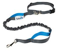 Tuff Mutt - Hands Free Dog Leash for Running, Walking, Hiking, Durable Dual-Handle Bungee Leash, Reflective Stitching, 4-Foot Long, Adjustable Waist Belt (Fits up to 42" waist)