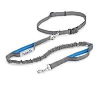 Tuff Mutt - Hands Free Dog Leash for Running, Walking, Hiking, Durable Dual-Handle Bungee Leash, Reflective Stitching, 4-Foot Long, Adjustable Waist Belt (Fits up to 42" waist)