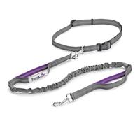 Tuff Mutt Hands-Free Waist Leash for Dog Walking, Running and Hiking, Adjustable Belt with Double Handle, Reflective Bungee Design for Large & Medium Dogs