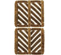 Tuff Scrap Boston Coir & Wire Boot Scraper Outdoor Door Mat Front Doormat Heavy Duty Scraper Mats Non Slip Carpet Brush Indoor Outdoor Rugs Removes Grass Mud & Dirt 30×35cm (2, Both Design)