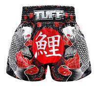 TUFF Sport MS638 Black Japanese Koi Fish Muay Thai Shorts Black