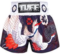 TUFF Sport MS639 Navy Blue Japanese Drawing Crane Birds Muay Thai Shorts