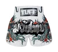 TUFF Sport MS677 Origin of Thai Rooster Muay Thai Shorts Large White