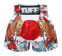 Tuff Sport Muay Thai Boxing Shorts Japanese Design Kickboxing Martial Arts Training Gym Clothing Trunks for Men & Women (UK, Alpha, L, Regular, Regular, TUF-MS637-WHT)
