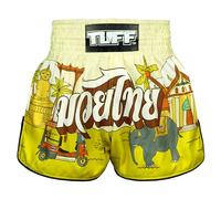 Tuff Sport Muay Thai Boxing Shorts Retro Shorts Classic Slim Cut MMA Kickboxing Workout Set Training, Tuf-rms127-ylw, X-Large