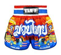 Tuff Sport Muay Thai Boxing Shorts Retro Shorts Classic Slim Cut MMA Kickboxing Workout Set Training, Tuf-rms126-red, Large