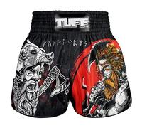 Tuff Sport Muay Thai Boxing Shorts Retro Shorts Classic Slim Cut MMA Kickboxing Workout Set Training, Tuf-rms121-blk, Medium