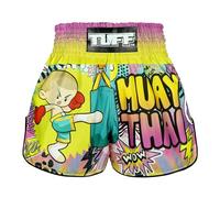 Tuff Sport Muay Thai Boxing Shorts Retro Styles Classic Slim Cut MMA Kickboxing Workout Set Clothing Training, Tuf-rms105-mtc, Large