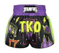 Tuff Sport Muay Thai Boxing Shorts, Retro Styles, Classic Slim Cut, MMA, Kickboxing, Workout Set, Tuf-rms118-blk, XXL