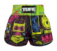 Tuff Sport Muay Thai Boxing Shorts, Retro Styles, Classic Slim Cut, MMA, Kickboxing, Workout Set, Tuf-rms119-blk, XXL