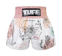 Tuff Sport Muay Thai Shorts Boxing Shorts Traditional Styles MMA Workout Kickboxing, Tuf-ms680-wht, Medium