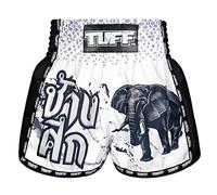 Tuff Sport Retro Muay Thai Shorts Boxing Shorts Classic Slim Cut MMA Kickboxing Workout Set Clothing Training, Tuf-msc112-wht, Large