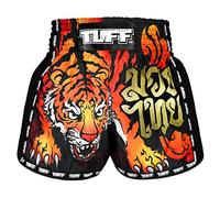 Tuff Sport Retro Muay Thai Shorts Boxing Shorts Classic Slim Cut MMA Kickboxing Workout Set Clothing Training, Tuf-msc125-blk, X-Large