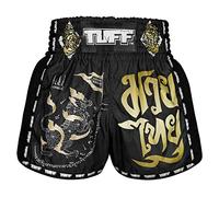 Tuff Sport Retro Muay Thai Shorts Boxing Shorts Classic Slim Cut MMA Kickboxing Workout Set Clothing Training, Tuf-msc117-blk, Small