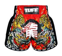 Tuff Sport Retro Muay Thai Shorts Boxing Shorts Classic Slim Cut MMA Kickboxing Workout Set Clothing Training, Tuf-msc113-red, Large