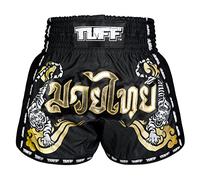 Tuff Sport Retro Muay Thai Shorts Boxing Shorts Classic Slim Cut MMA Kickboxing Workout Set Clothing Training, Tuf-msc120-blk, Small
