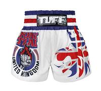 TUFF Sport White/Red/Blue MS666 King of Beasts Muay Thai Shorts