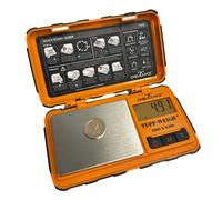 Tuff Weigh Digital Pocket Scale, 100g x 0.01g Precision, Mini Professional Jewellery Scale (Orange)
