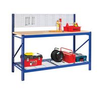 Tuff Workbench - H145/100 X W190 X D60Cm, Blue - Wire Mesh Lower Shelf