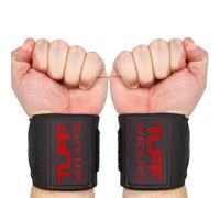 TuffWraps 16" Wrist Straps for Gym - No Thumb Loops - Powerlifting, Weightlifting, and Bench Press Support - Durable Wrist Straps Gym Accessory for Enhanced Wrist Support