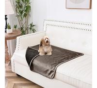 Tuffeel Waterproof Dog Blanket, 30x30 inches Soft Leak Proof Pet Couch Throw for Sofa, Bed Furniture Protector Covers from Dogs Puppys Cats Washable-Light Brown+Dark Brown
