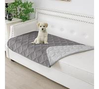 Tuffeel Waterproof Dog Blanket, 30x53 inches Small Pet Couch Covers for Sofa, Chair Bed Furniture Protector from Dogs Washable and Reversible-Lightgrey+Darkgrey