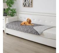 Tuffeel Waterproof Dog Blanket, 30x70 inches Small Pet Couch Covers for Sofa, Chair Bed Furniture Protector from Dogs Washable and Reversible-Lightgrey+Darkgrey