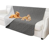 Tuffeel Waterproof Dog Blanket, 52x82 inches Pet Couch Covers for Sofa, Bed Furniture Protector from Dogs Washable and Reversible-Lightgrey+Darkgrey