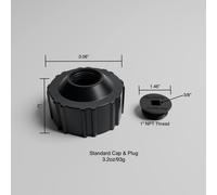 TUFFJUG TUFF JUG Standard Cap with Center Plug - Black, black