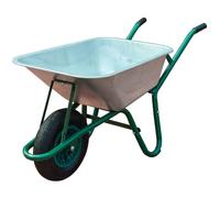 TuffLine Wheelbarrow Wheel with 85-Litre Capacity, Galvanised Steel Tub, Pneumatic Tyre for Rough Terrain, Ergonomic Handles for Heavy Garden Tasks, Builders Barrow