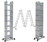 TUFFMATE 14-in-1 Multi-Purpose Aluminium Combination Ladder, 4 X 2m Height - Max Height 8m, 150kg Capacity, Foldable
