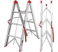 Tuffmate 3-Tread Aluminium Folding Step Ladder - 1.2M Space-Saving Slimline Portable Ladder