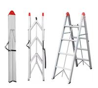 TUFFMATE 4 Treads Aluminium Folding Step Ladder Unique Foldable Design Folds Away in 3 Seconds Easy to Transport 1.4m Silver