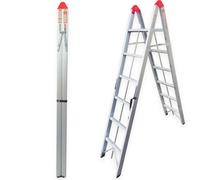 Tuffmate Ladder 6 Tread Folding Aluminium Step Stool - 3 Second Fast Fold 2M (150Kg Load Capacity En131)